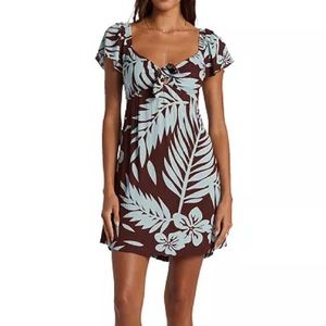Roxy Oceanview Tie-Front Flutter-Sleeve Mini Dress